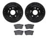 8502-59060 Drilled/Slotted Brake Rotors w/5000 Advanced Brake Pads Kit [Black], 2002-2004 Acura/Honda, Position: Rear - image 1