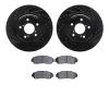 8502-59083 Drilled/Slotted Brake Rotors w/5000 Advanced Brake Pads Kit [Black], Fits Select Acura/Honda, Position: Front - image 1