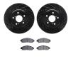 8502-59084 Drilled/Slotted Brake Rotors w/5000 Advanced Brake Pads Kit [Black], Fits Select Acura/Honda, Position: Front - image 1