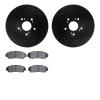 8502-59085 Drilled/Slotted Brake Rotors w/5000 Advanced Brake Pads Kit [Black], 2007-2016 Acura/Honda, Position: Front - image 1