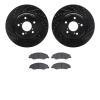 8502-59086 Drilled/Slotted Brake Rotors w/5000 Advanced Brake Pads Kit [Black], Fits Select Acura/Honda, Position: Front - image 1