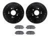 8502-59090 Drilled/Slotted Brake Rotors w/5000 Advanced Brake Pads Kit [Black], 2016-2016 Acura/Honda, Position: Rear - image 1