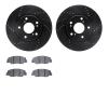 8502-59097 Drilled/Slotted Brake Rotors w/5000 Advanced Brake Pads Kit [Black], Fits Select Acura/Honda, Position: Front - image 1