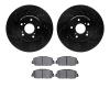 8502-59098 Drilled/Slotted Brake Rotors w/5000 Advanced Brake Pads Kit [Black], Fits Select Acura/Honda, Position: Front - image 1