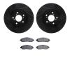 8502-59100 Drilled/Slotted Brake Rotors w/5000 Advanced Brake Pads Kit [Black], 2014-2020 Acura/Honda, Position: Front - image 1