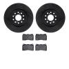 8502-59112 Drilled/Slotted Brake Rotors w/5000 Advanced Brake Pads Kit [Black], 2017-2019 Acura/Honda, Position: Front - image 1