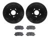 8502-59113 Drilled/Slotted Brake Rotors w/5000 Advanced Brake Pads Kit [Black], Fits Select Acura/Honda, Position: Rear - image 1