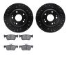 8502-59115 Drilled/Slotted Brake Rotors w/5000 Advanced Brake Pads Kit [Black], 2017-2020 Acura/Honda, Position: Rear - image 1