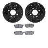 8502-59118 Drilled/Slotted Brake Rotors w/5000 Advanced Brake Pads Kit [Black], 1984-2006 Acura/Honda, Position: Front - image 1