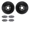 8502-59121 Drilled/Slotted Brake Rotors w/5000 Advanced Brake Pads Kit [Black], Fits Select Acura/Honda, Position: Rear - image 1