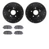8502-59122 Drilled/Slotted Brake Rotors w/5000 Advanced Brake Pads Kit [Black], Fits Select Acura/Honda, Position: Rear - image 1