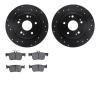 8502-59123 Drilled/Slotted Brake Rotors w/5000 Advanced Brake Pads Kit [Black], 2018-2020 Acura/Honda, Position: Rear - image 1