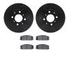 8502-59149 Drilled/Slotted Brake Rotors w/5000 Advanced Brake Pads Kit [Black], 1985-1989 Acura/Honda, Position: Front - image 1