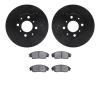 8502-59150 Drilled/Slotted Brake Rotors w/5000 Advanced Brake Pads Kit [Black], 1988-1990 Acura/Honda, Position: Front - image 1