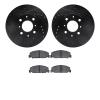 8502-59161 Drilled/Slotted Brake Rotors w/5000 Advanced Brake Pads Kit [Black], 1988-1989 Acura/Honda, Position: Front - image 1