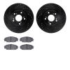 8502-59358 Drilled/Slotted Brake Rotors w/5000 Advanced Brake Pads Kit [Black], 2002-2007 Acura/Honda, Position: Front - image 1