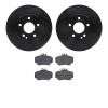 8502-63000 Drilled/Slotted Brake Rotors w/5000 Advanced Brake Pads Kit [Black], 1994-1997 Mercedes-Benz, Position: Front - image 1