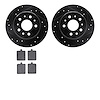 8502-63006 Drilled/Slotted Brake Rotors w/5000 Advanced Brake Pads Kit [Black], 1961-1963 Mercedes-Benz, Position: Rear - image 1