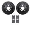 8502-63023 Drilled/Slotted Brake Rotors w/5000 Advanced Brake Pads Kit [Black], 1991-1999 Mercedes-Benz, Position: Rear - image 1