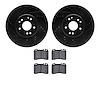 8502-63031 Drilled/Slotted Brake Rotors w/5000 Advanced Brake Pads Kit [Black], 1994-2002 Mercedes-Benz, Position: Front - image 1