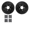 8502-63037 Drilled/Slotted Brake Rotors w/5000 Advanced Brake Pads Kit [Black], 1998-2003 Mercedes-Benz, Position: Rear - image 1