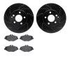 8502-63041 Drilled/Slotted Brake Rotors w/5000 Advanced Brake Pads Kit [Black], 2003-2009 Mercedes-Benz, Position: Front - image 1