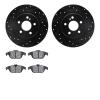 8502-63050 Drilled/Slotted Brake Rotors w/5000 Advanced Brake Pads Kit [Black], 2008-2012 Mercedes-Benz, Position: Rear - image 1