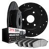 8502-63053 Drilled/Slotted Brake Rotors w/5000 Advanced Brake Pads Kit [Black], 2005-2016 Smart, Position: Front - image 1