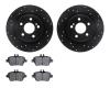 8502-63055 Drilled/Slotted Brake Rotors w/5000 Advanced Brake Pads Kit [Black], 2012-2016 Mercedes-Benz, Position: Rear - image 1