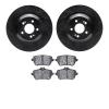 8502-63059 Drilled/Slotted Brake Rotors w/5000 Advanced Brake Pads Kit [Black], 2014-2021 Mercedes-Benz, Position: Rear - image 1