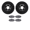8502-63061 Drilled/Slotted Brake Rotors w/5000 Advanced Brake Pads Kit [Black], Fits Select Mercedes-Benz, Position: Front - image 1