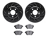 8502-63063 Drilled/Slotted Brake Rotors w/5000 Advanced Brake Pads Kit [Black], 2017-2019 Mercedes-Benz, Position: Rear - image 1