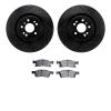 8502-63071 Drilled/Slotted Brake Rotors w/5000 Advanced Brake Pads Kit [Black], 2017-2019 Mercedes-Benz, Position: Front - image 1