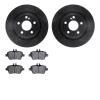 8502-63075 Drilled/Slotted Brake Rotors w/5000 Advanced Brake Pads Kit [Black], 2014-2019 Mercedes-Benz, Position: Rear - image 1