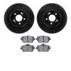 8502-63077 Drilled/Slotted Brake Rotors w/5000 Advanced Brake Pads Kit [Black], 2015-2021 Mercedes-Benz, Position: Rear - image 1