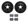 8502-63083 Drilled/Slotted Brake Rotors w/5000 Advanced Brake Pads Kit [Black], 2000-2005 Mercedes-Benz, Position: Rear - image 1