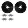8502-63111 Drilled/Slotted Brake Rotors w/5000 Advanced Brake Pads Kit [Black], 2006-2012 Mercedes-Benz, Position: Front - image 1