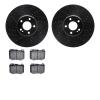 8502-63143 Drilled/Slotted Brake Rotors w/5000 Advanced Brake Pads Kit [Black], Fits Select Mercedes-Benz, Position: Front - image 1