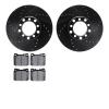 8502-63155 Drilled/Slotted Brake Rotors w/5000 Advanced Brake Pads Kit [Black], 1979-1985 Mercedes-Benz, Position: Front - image 1
