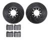 8502-63200 Drilled/Slotted Brake Rotors w/5000 Advanced Brake Pads Kit [Black], 1985-1991 Mercedes-Benz, Position: Front - image 1