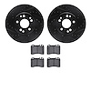 8502-63206 Drilled/Slotted Brake Rotors w/5000 Advanced Brake Pads Kit [Black], 1990-1998 Mercedes-Benz, Position: Front - image 1