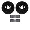 8502-63209 Drilled/Slotted Brake Rotors w/5000 Advanced Brake Pads Kit [Black], 1990-1995 Mercedes-Benz, Position: Front - image 1