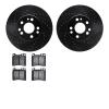 8502-63212 Drilled/Slotted Brake Rotors w/5000 Advanced Brake Pads Kit [Black], 1991-1999 Mercedes-Benz, Position: Front - image 1