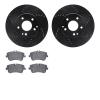 8502-63296 Drilled/Slotted Brake Rotors w/5000 Advanced Brake Pads Kit [Black], 2001-2015 Mercedes-Benz, Position: Front - image 1