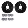 8502-63502 Drilled/Slotted Brake Rotors w/5000 Advanced Brake Pads Kit [Black], 2008-2018 Mercedes-Benz, Position: Front - image 1