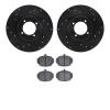 8502-64007 Drilled/Slotted Brake Rotors w/5000 Advanced Brake Pads Kit [Black], 1962-1980 MG, Position: Front - image 1