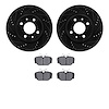 8502-65006 Drilled/Slotted Brake Rotors w/5000 Advanced Brake Pads Kit [Black], 1986-1986 GM, Position: Front - image 1