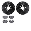 8502-65007 Drilled/Slotted Brake Rotors w/5000 Advanced Brake Pads Kit [Black], 1987-1993 GM, Position: Front - image 1