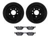 8502-65015 Drilled/Slotted Brake Rotors w/5000 Advanced Brake Pads Kit [Black], 2002-2010 GM, Position: Rear - image 1