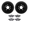 8502-65018 Drilled/Slotted Brake Rotors w/5000 Advanced Brake Pads Kit [Black], 2003-2003 GM, Position: Rear - image 1